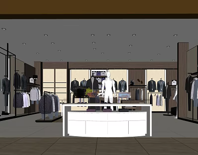 Modern Clothing Store Men's Clothing Store 3d model