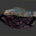 Purple Amethyst Geode With Sparkling Crystals On Dark Display Background