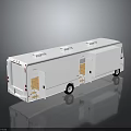White Long Mobile Vehicle With Open Doors And Spacious Interior Layout 3d model