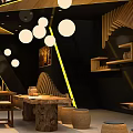 Modern Friends Tea Shop Interior Design With Wooden Elements And Lighting