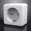 Modern White Square Power Socket With Plastic Body For Electrical Devices