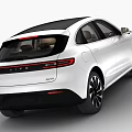 White SUV Car With Modern Exterior Design And Black Roof