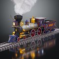 Retro Toy Train Toy 3d model