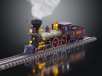 Retro Toy Train Toy 3d model