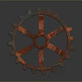Industrial Metal Gear Hardware Tool With Red Blue Finish And Mechanical Structure