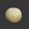 Fresh Cantaloupe With Textured Light Yellow Skin On Dark Reflective Surface