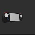 Ergonomic Black Game Controller with Red Accents White Screen Joysticks and Buttons