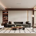 Modern Living Room Interior Design With Grey Sofa Coffee Table And Area Rug