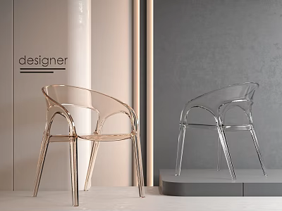 Modern Transparent Acrylic Dining Chairs Sleek Designer Display Interior Design 3d model