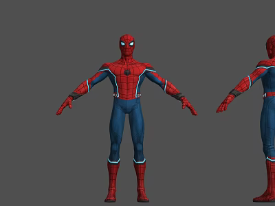 Spider Man 3D Model Front And Back Views Game Movie Character Costume Details 3d model