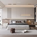 Modern Bedroom Interior Design With Large Bed Nightstand Table Lamp And Rug