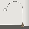 Modern Arched Floor Lamp With White Shade And Textured Base 3d model