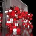 Event Gateway Featuring Red White Cubes Large Windows White Walls And Sleek Black Floor