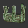 Detailed Rustic Wooden Structure 3D Model With Platform Railings And Planks