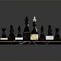 Elegant Marble Chess Set With Black White Gold Pieces For Home Decor