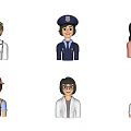 Diverse Career Character Ornament Figurine Set With Doctor Police Officer Chef And Construction Worker Designs