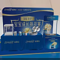 Blue Exhibition Booth Design With Multiple Display Screens And Seating Areas 3d model