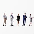 Group of Professional People in Business Attire Standing With Documents and Digital Devices