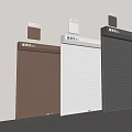 Brown White And Dark Gray Modern Roller Shutters Exterior Design With Different Colors