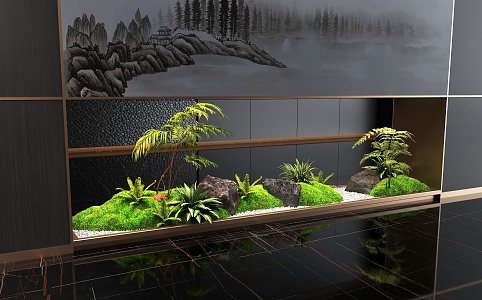 Modern Indoor Landscape Landscaping Landscape Setches Indoor Landscape Indoor Landscape Bryophytes Plant Heap 3d model