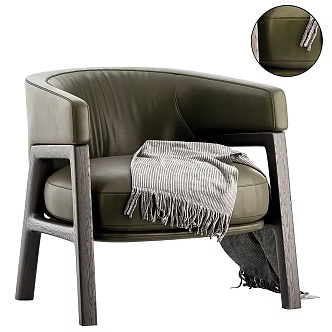 Modern Light Luxury Leisure Chair Single Chair Leather Chair 3d model