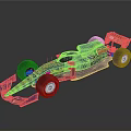 Blue Formula 1 Race Car With Gold Patterns And Italian Flag Details