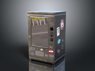 Automatic Metal Vending Machine With Glass Door For Snacks Beverages And Digital Control Panel 3d model
