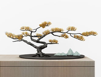 New Chinese Style Ornaments Pine Tree Ornaments Decorations 3d model