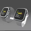 Digital Smartwatch Health Tracking Device With Black White Straps Steps Calories Monitor