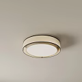Modern Circular Ceiling Light With Fabric Shade Black Trim And White Light 3d model