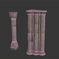 Classical Stone Columns In Architectural Design With Single And Multiple Pillar Structures 3d model