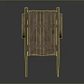 Vintage Wooden Cart Design With Rustic Frame Spoked Wheels And Support Poles