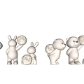 Cute White Rabbit And Bear Shaped Decorative Lights With Sphere Elements For Home Decoration