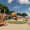 Modern amusement equipment combination slide 3d model