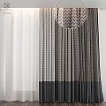 Modern Striped Curtains With Neutral Tones And Layered Textured Fabric Design