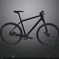 Sleek Modern Dark Bicycle Featuring Simple Frame And Large Shiny Wheels