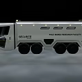 White Securgate Full Armor Security Transport Vehicle With Multiple Wheels 3d model