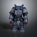 Mechanical Robot Character With Blue Gray Armor Red Accents And Number 06 Design