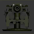 Green Military Artillery Gun Featuring Long Barrel Carriage And Wheels Design