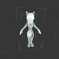 Anthropomorphic Fox Game Film Character 3D Model With Orange Fur White Belly Green Eyes