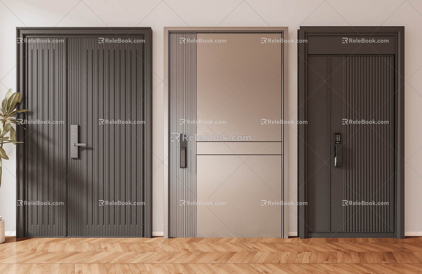 Security Door Entry Door Security Door Single Open Security Door Password Security Door 3d model