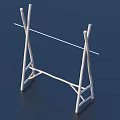 White Minimalist Stand With Four Vertical Posts And Horizontal Crossbars Stable Base Design 3d model