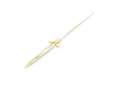 Golden Decorative Sword With Intricate Patterns And Ornamental Design 3d model