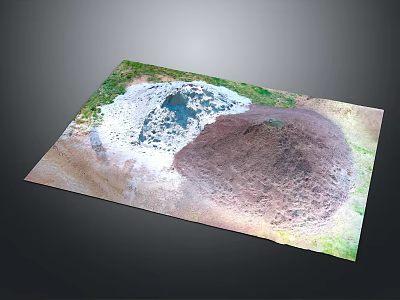 Garden Landscape With Water Pond Green Lawn And Natural Terrain Design 3d model