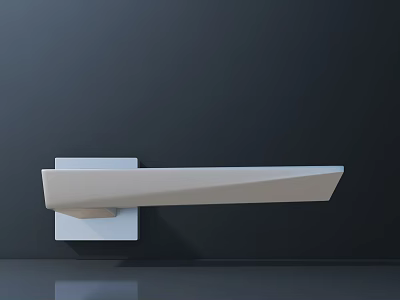 Modern White Door Handle with Sleek Minimalist Design Mounted on Dark Wall for Contemporary Decor 3d model
