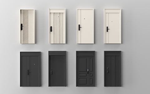 Modern security door entry door 3d model