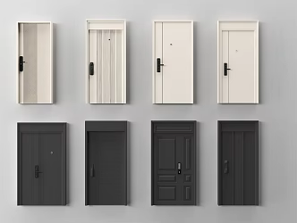 Modern security door entry door 3d model
