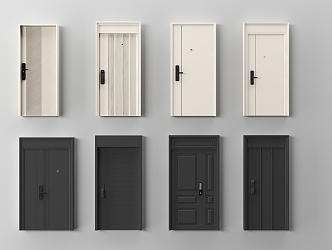 Modern security door entry door 3d model