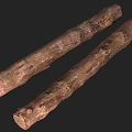 Natural Stone Wood Logs With Rustic Brown Texture For Decorative Home Use 3d model