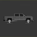 Silver Double Cab Pickup Truck Equipped With Heavy Duty Tracks For Off Road Use